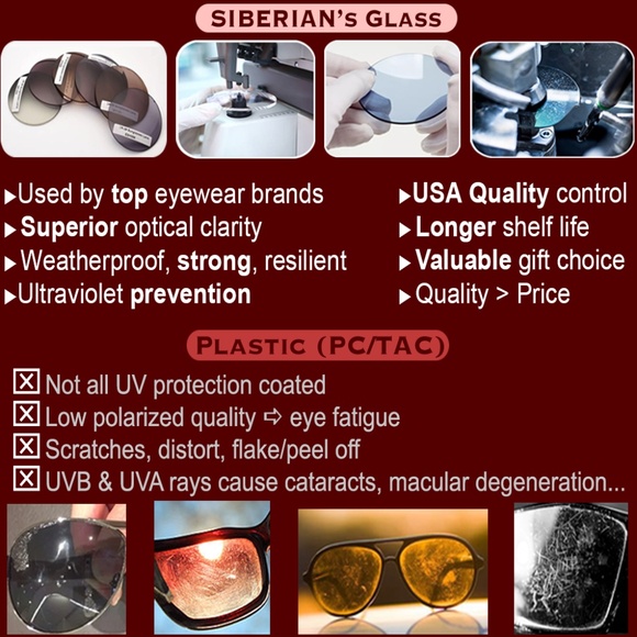 SIBERIAN 100% Real Glass Hexagonal Sunglasses Standard 52mm Men/Women Premium - Picture 7 of 14